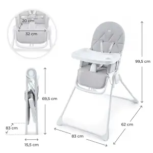 Стульчик для кормления Kinderkraft Binci Light Grey (KHBINC00LGR0000)