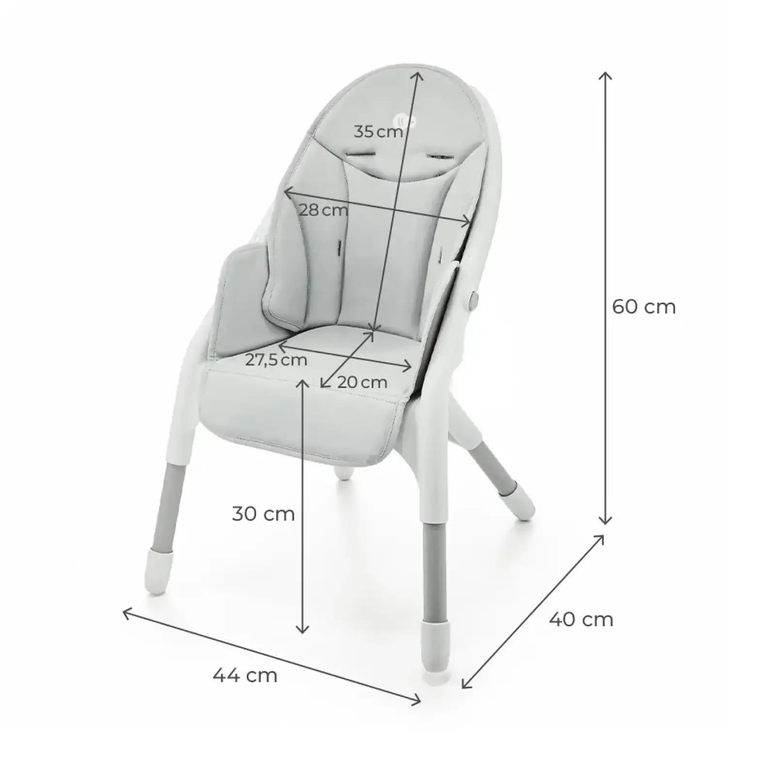 Стульчик для кормления Kinderkraft Dinnly Grey (KHDINN00LGR0000)