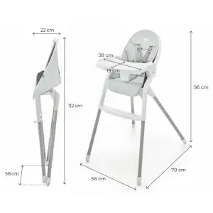 Стульчик для кормления Kinderkraft Dinnly Grey (KHDINN00LGR0000)