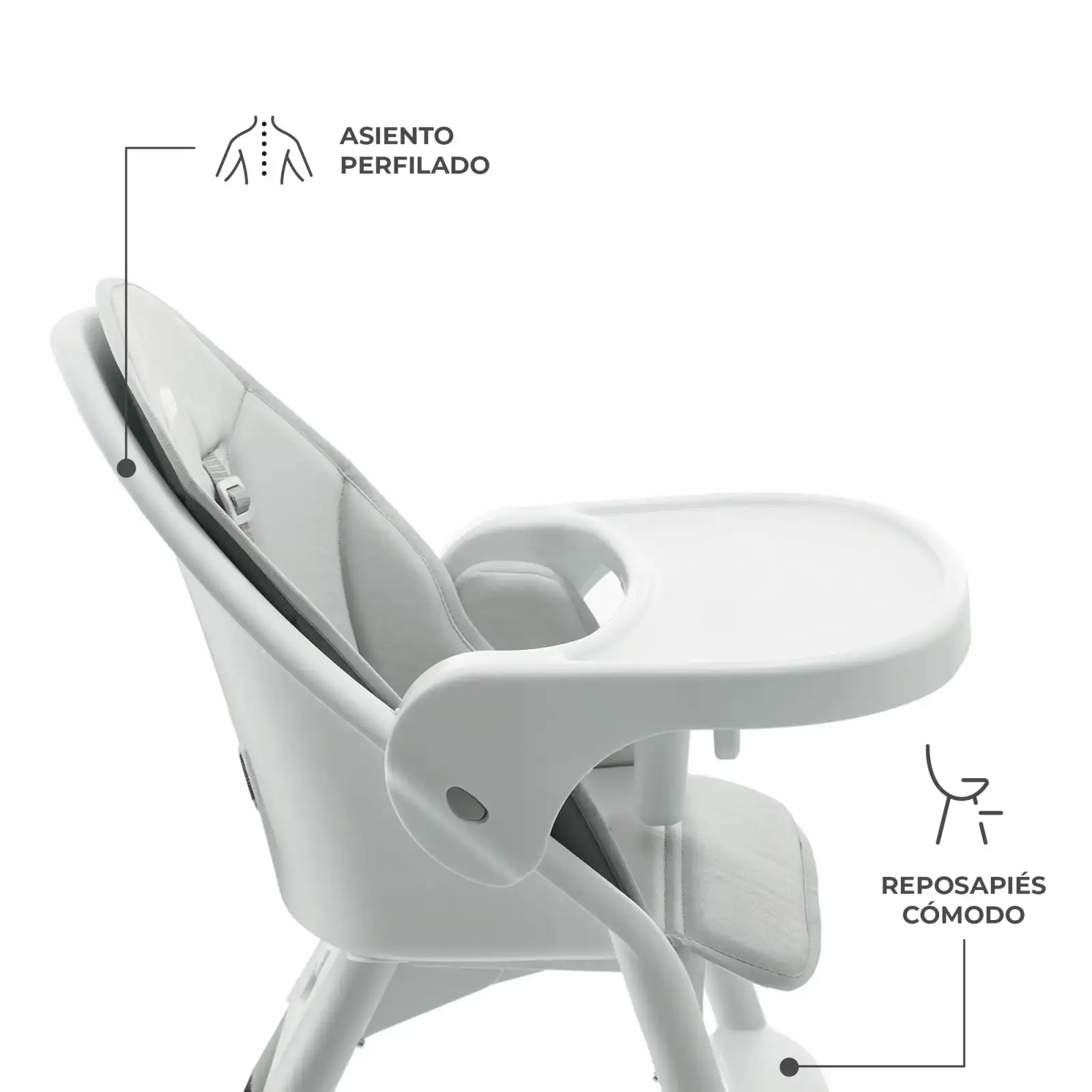 Стульчик для кормления Kinderkraft Dinnly Grey (KHDINN00LGR0000)