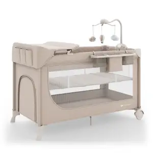 Ліжко-манеж з пеленатором Kinderkraft Leody Up Beige (KCLEODUPBEG00AC)