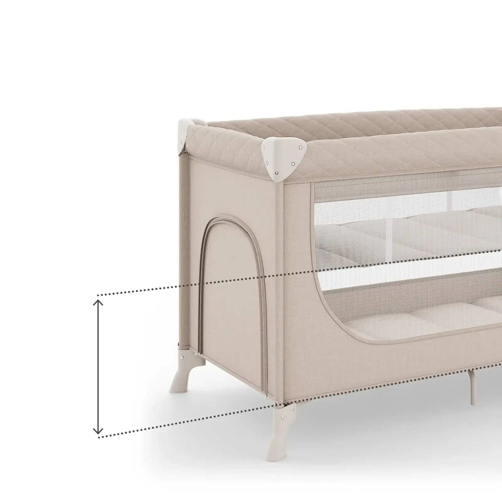 Кровать-манеж Kinderkraft Leody UP Beige (KCLEODUPBEG0000)