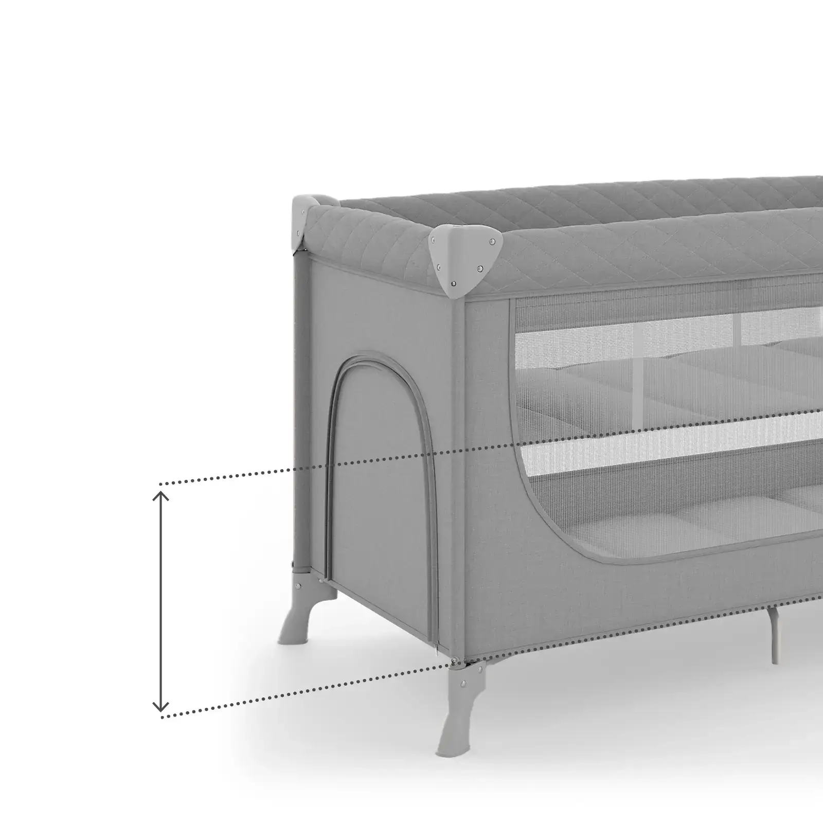 Кровать-манеж с пеленатором Kinderkraft Leody Up Grey (KCLEODUPGRY00AC)