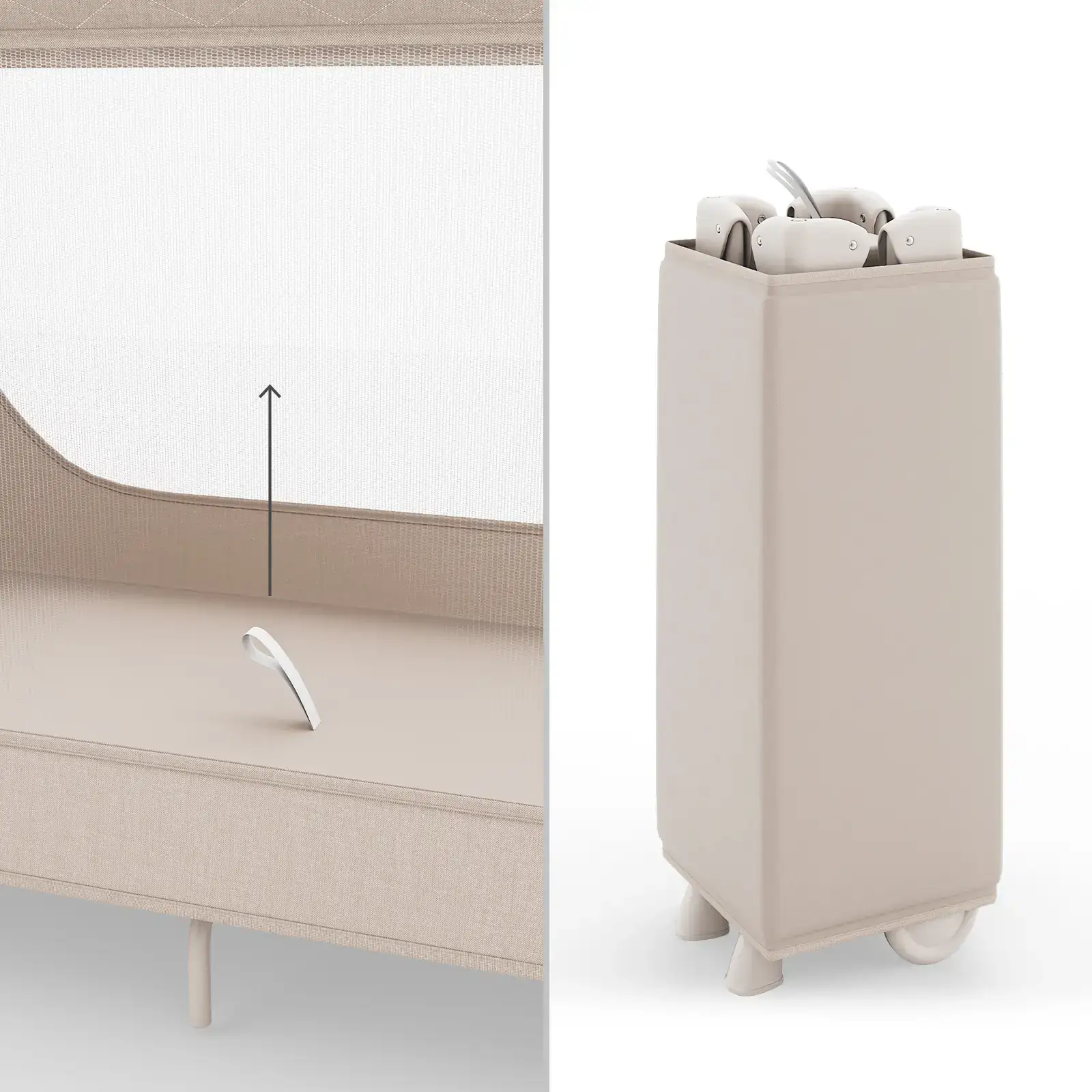 Кровать-манеж Kinderkraft Leody UP Beige (KCLEODUPBEG0000)