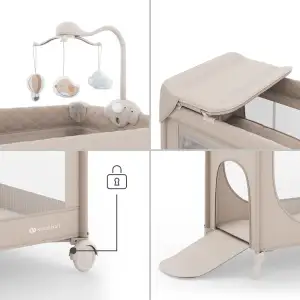 Кровать-манеж з пеленатором Kinderkraft Leody Up Beige (KCLEODUPBEG00AC)
