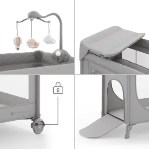 Кровать-манеж с пеленатором Kinderkraft Leody Up Grey (KCLEODUPGRY00AC)