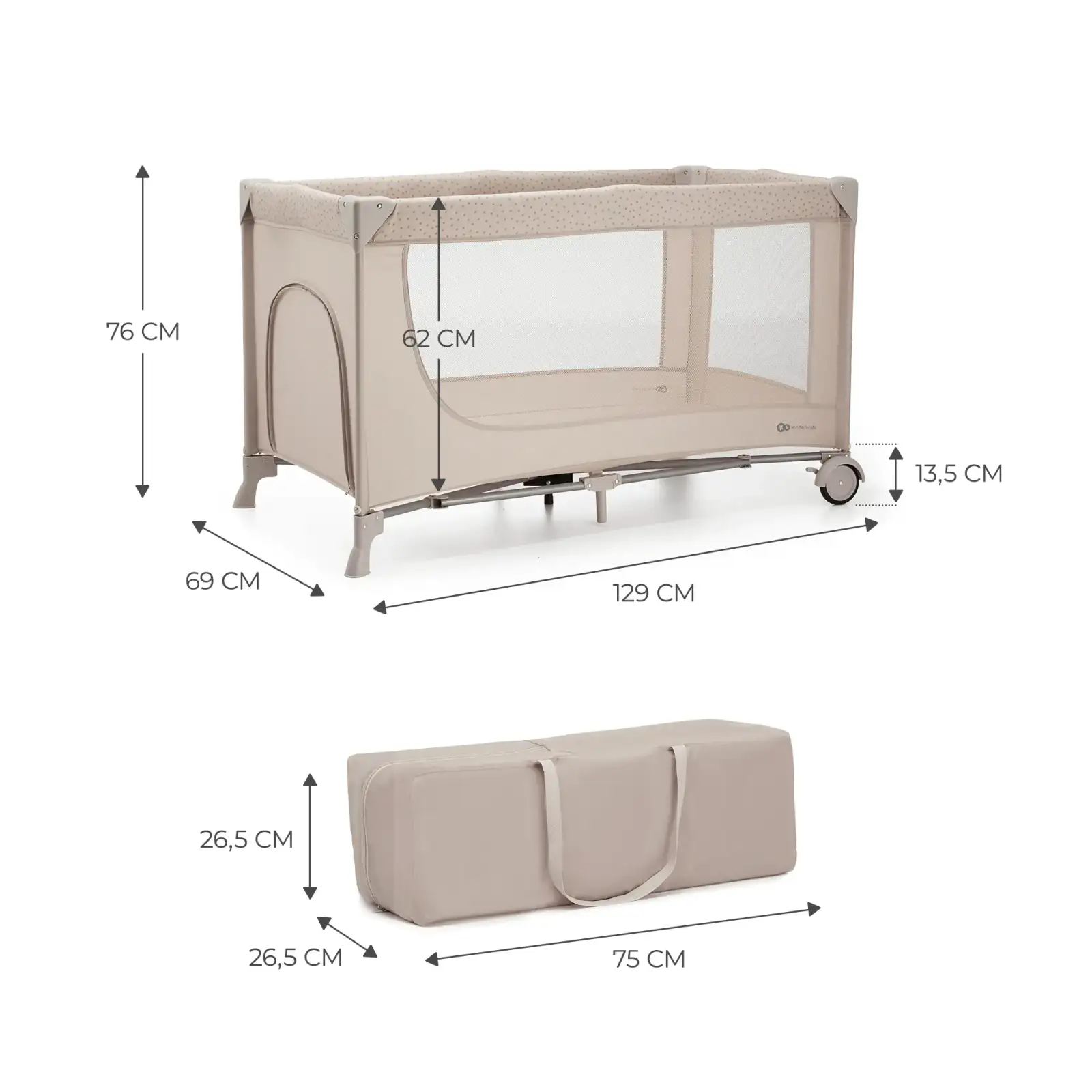 Кровать-манеж Kinderkraft Joy 2 Beige (KLJOY02BEG00000)