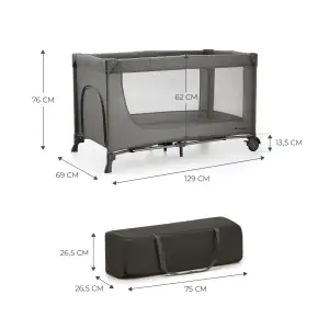 Кровать-манеж Kinderkraft Joy 2 Dark Grey (KLJOY02DGR00000)