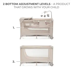 Ліжко-манеж с пеленатором Kinderkraft Joy 2 Beige (KLJOY02BEG000AC)