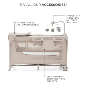 Ліжко-манеж с пеленатором Kinderkraft Joy 2 Beige (KLJOY02BEG000AC)