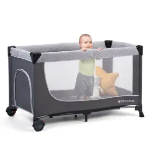 Ліжко-манеж з пеленатором Kinderkraft Leody Grey (KCLEOD00GRY00AC)