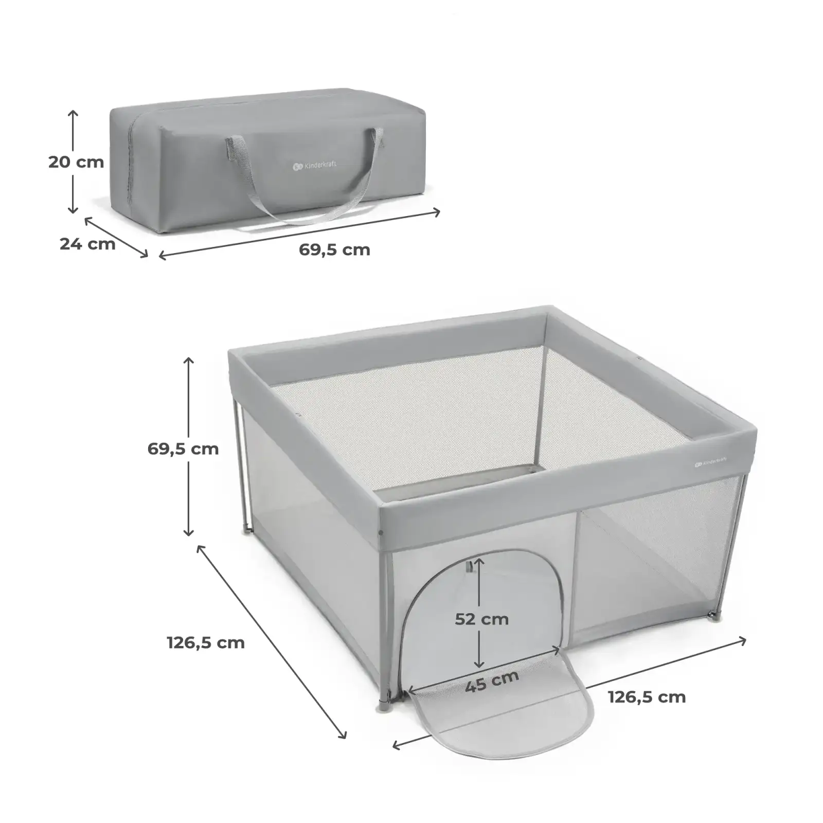 Манеж Kinderkraft Ziki Grey (KLZIKI00GRY0000)