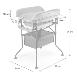 Столик для пеленання з ванночкою Kinderkraft Bubbly Grey (KABUBB00GRY0000)