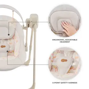 Крісло-гойдалка Kinderkraft Swingee Beige (KBSWIN00BEG0000)