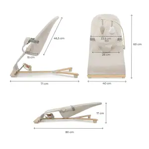 Шезлонг-гойдалка Kinderkraft Mimi Beige Wood (KBMIMI00WOD0000)