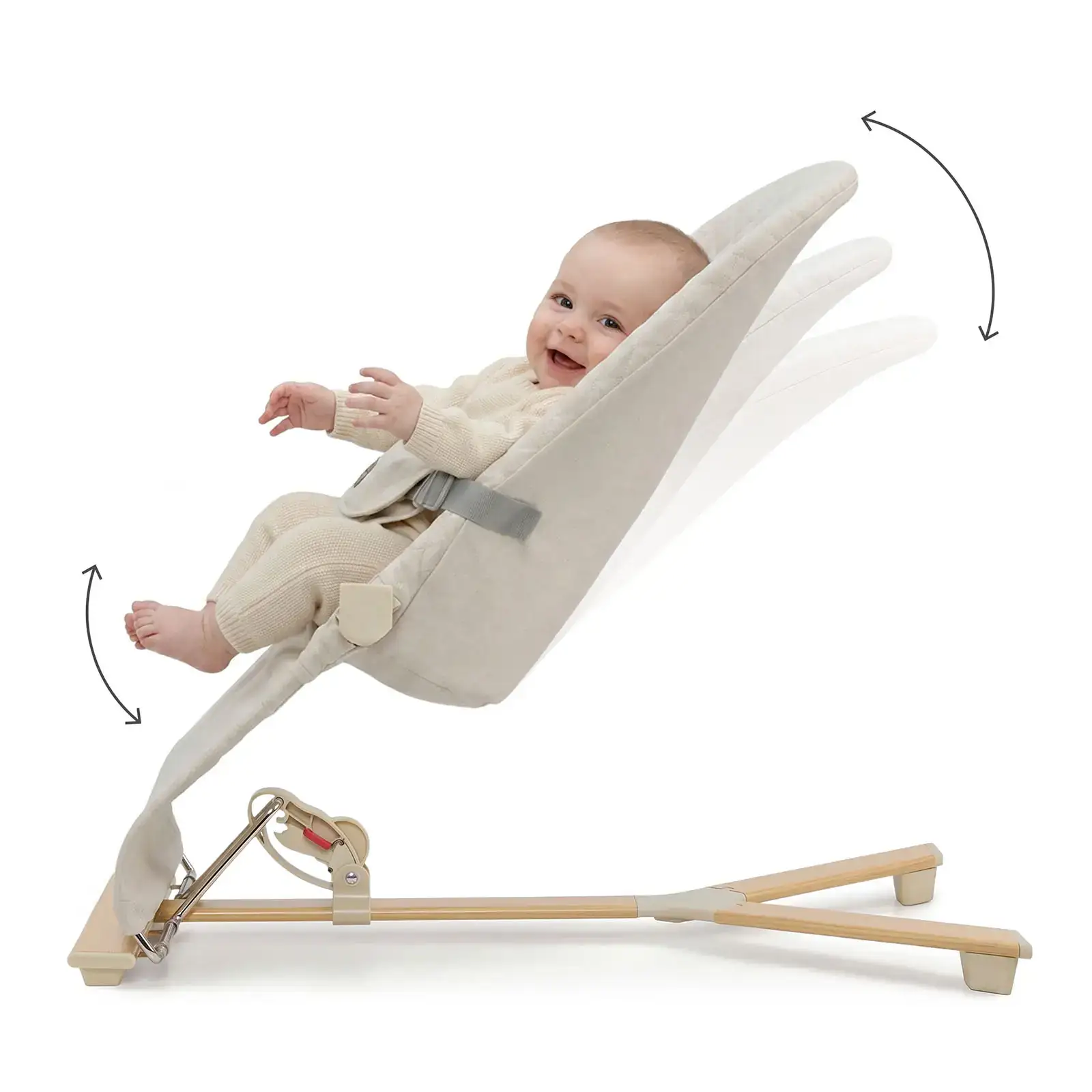 Шезлонг-гойдалка Kinderkraft Mimi Beige Wood (KBMIMI00WOD0000)