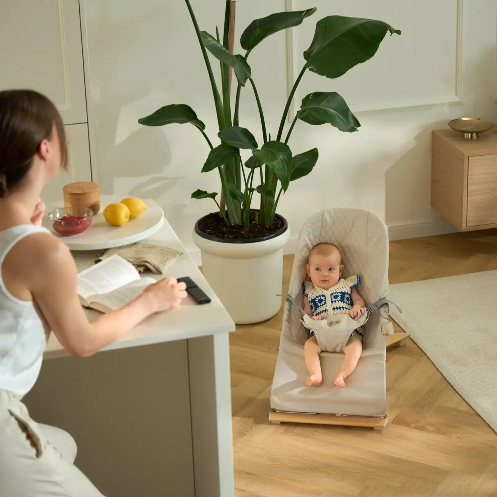 Шезлонг-гойдалка Kinderkraft Mimi Nordic Breeze (KBMIMI00NOR0000)