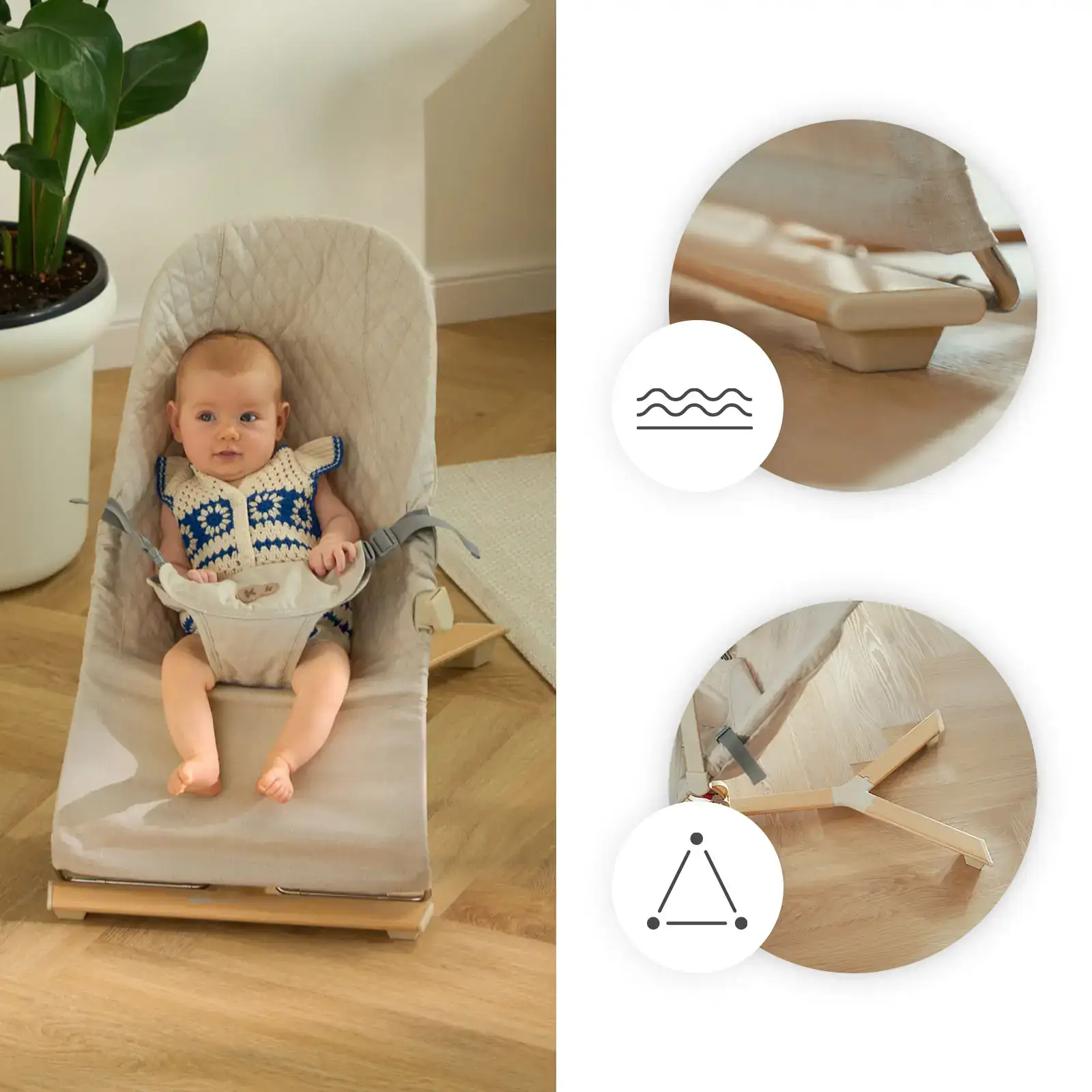 Шезлонг-гойдалка Kinderkraft Mimi Nordic Breeze (KBMIMI00NOR0000)