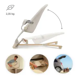 Шезлонг-гойдалка Kinderkraft Mimi Beige Wood (KBMIMI00WOD0000)