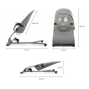 Шезлонг-гойдалка Kinderkraft Mimi Dark Grey (KBMIMI00DGR0000)