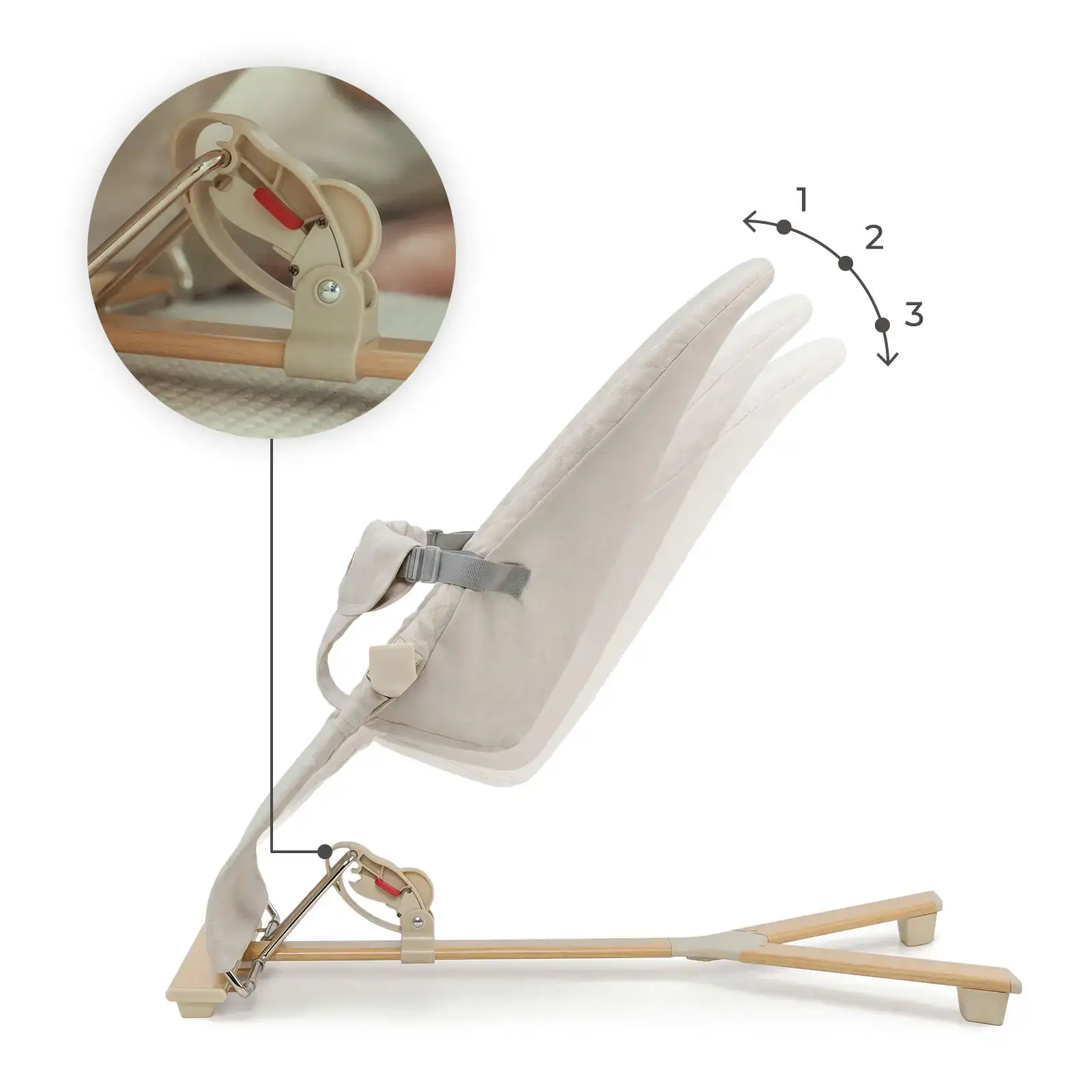 Шезлонг-гойдалка Kinderkraft Mimi Beige Wood (KBMIMI00WOD0000)