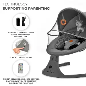 Крісло-гойдалка Kinderkraft Lumi 2 Dark Grey (KBLUMI02DGR0000)