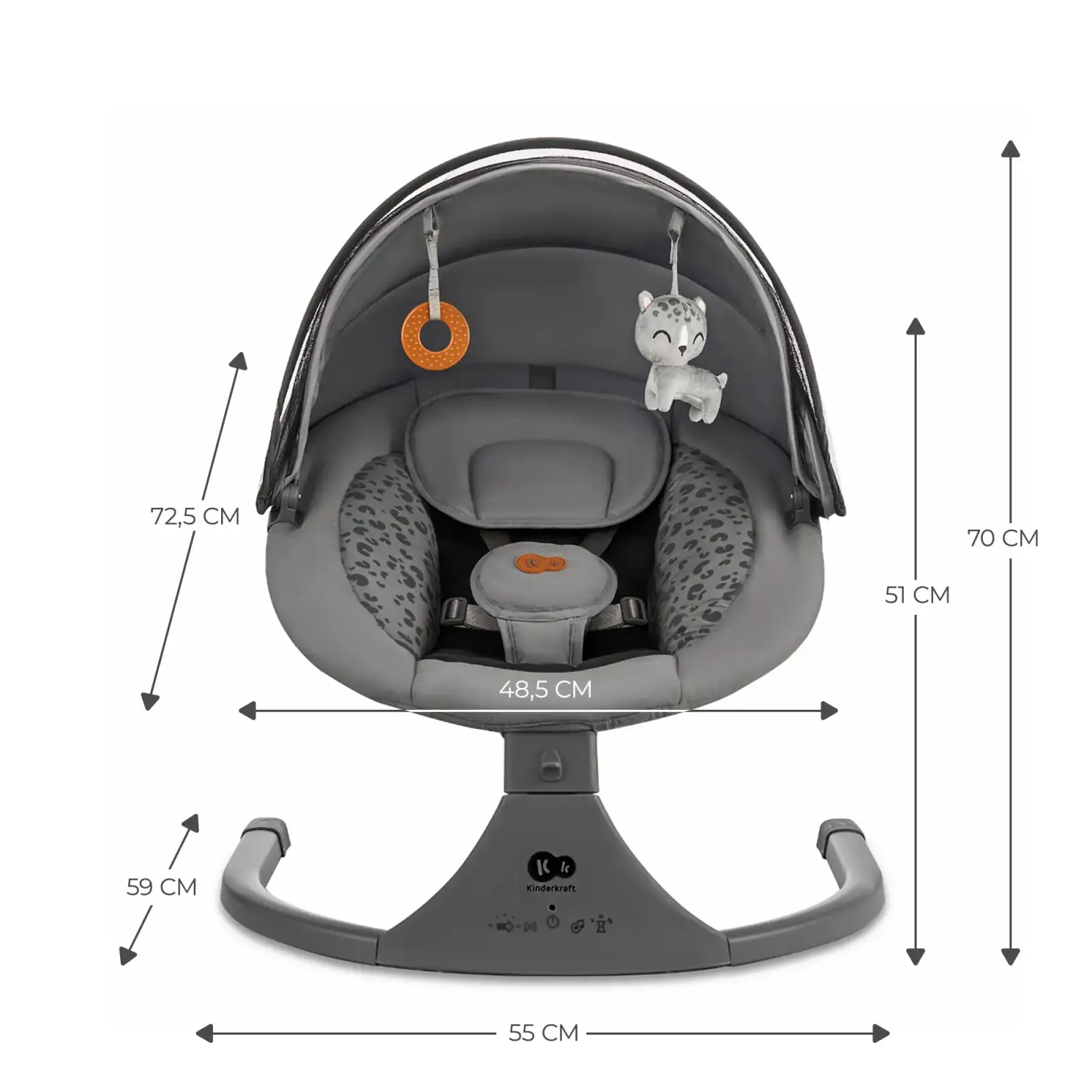 Крісло-гойдалка Kinderkraft Lumi 2 Dark Grey (KBLUMI02DGR0000)