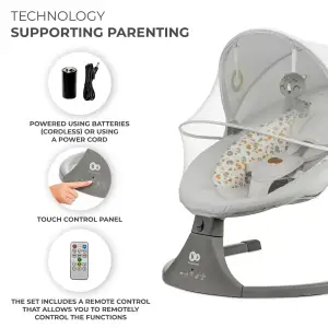 Кресло-качалка Kinderkraft Lumi 2 Light Grey (KBLUMI02LGR0000)