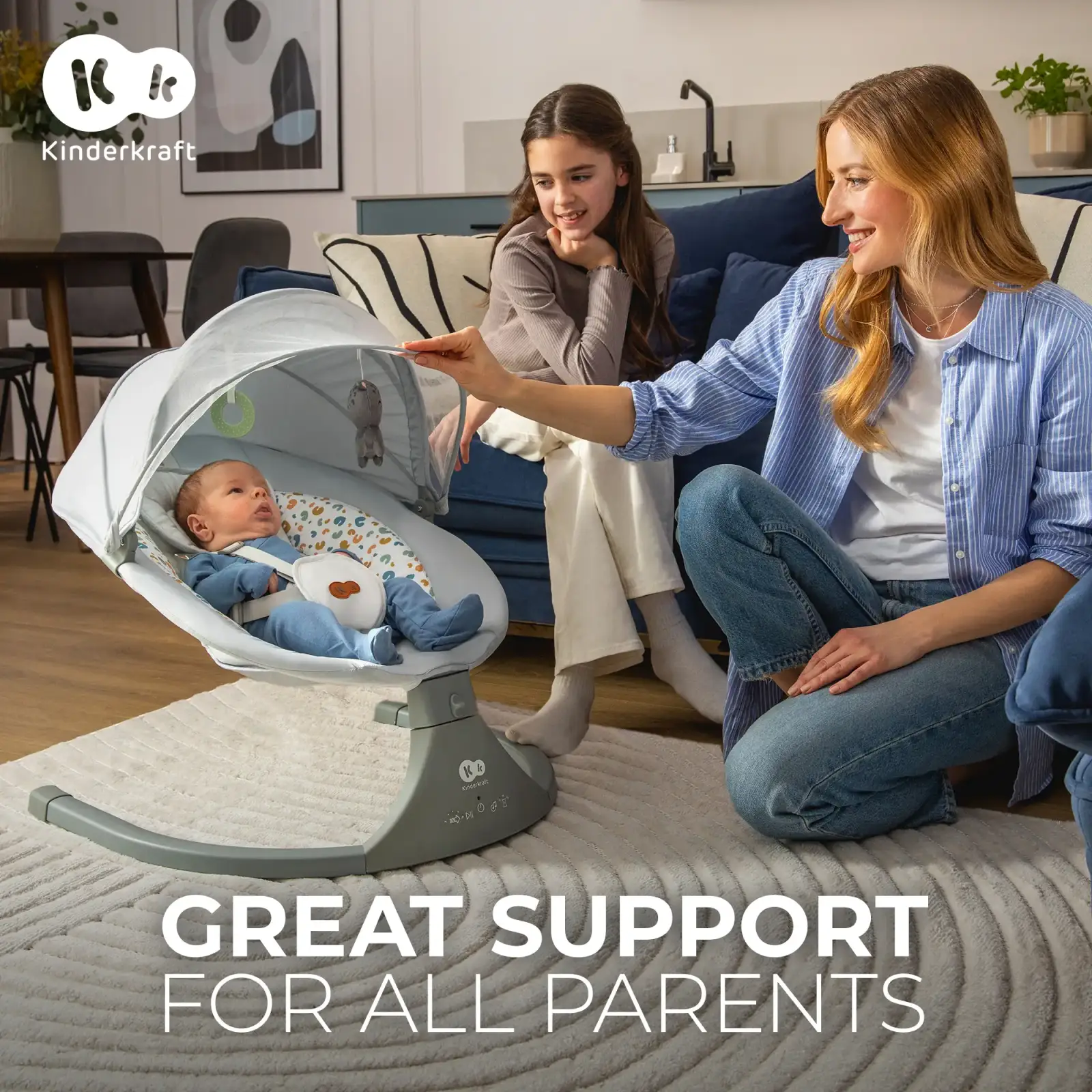 Кресло-качалка Kinderkraft Lumi 2 Light Grey (KBLUMI02LGR0000)