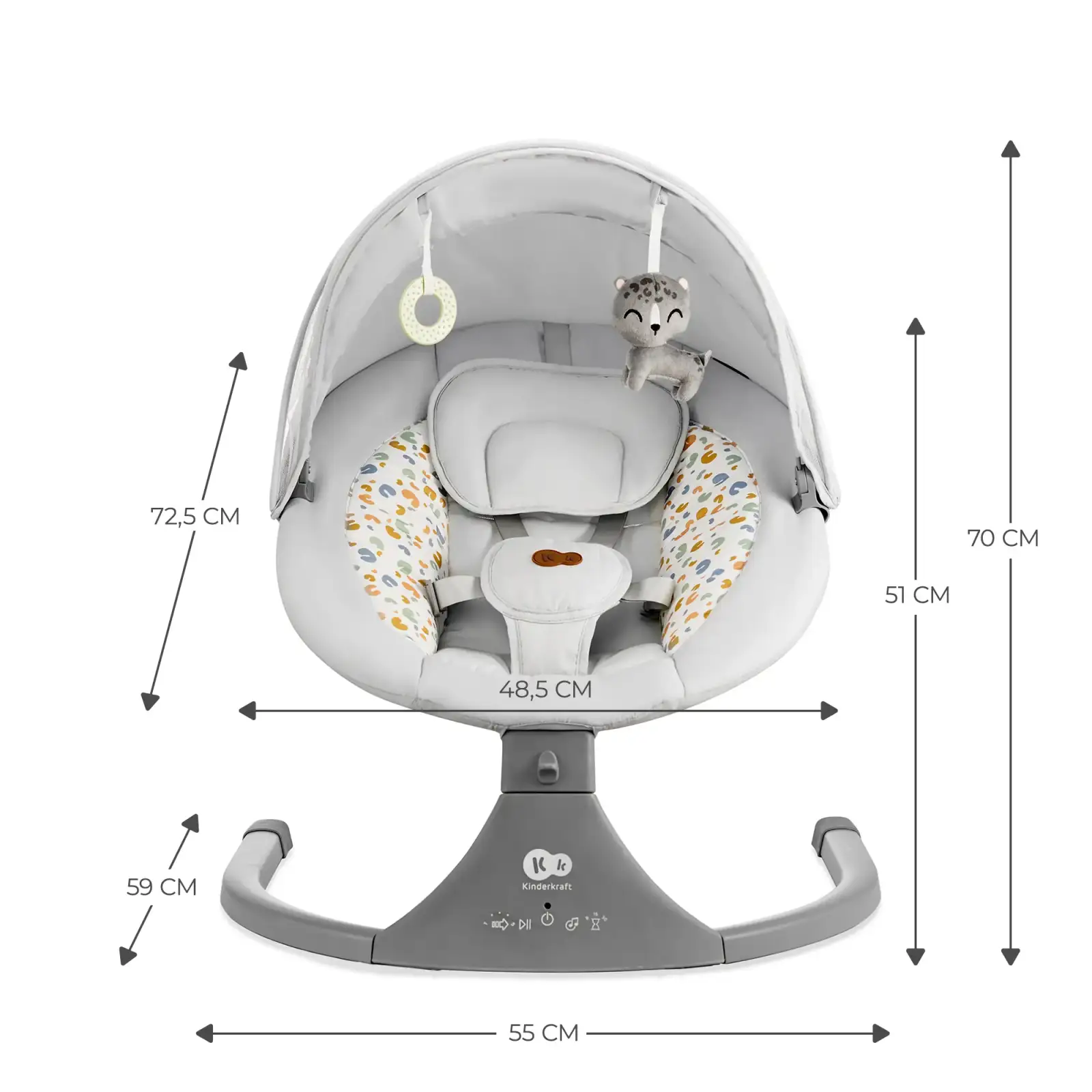 Кресло-качалка Kinderkraft Lumi 2 Light Grey (KBLUMI02LGR0000)