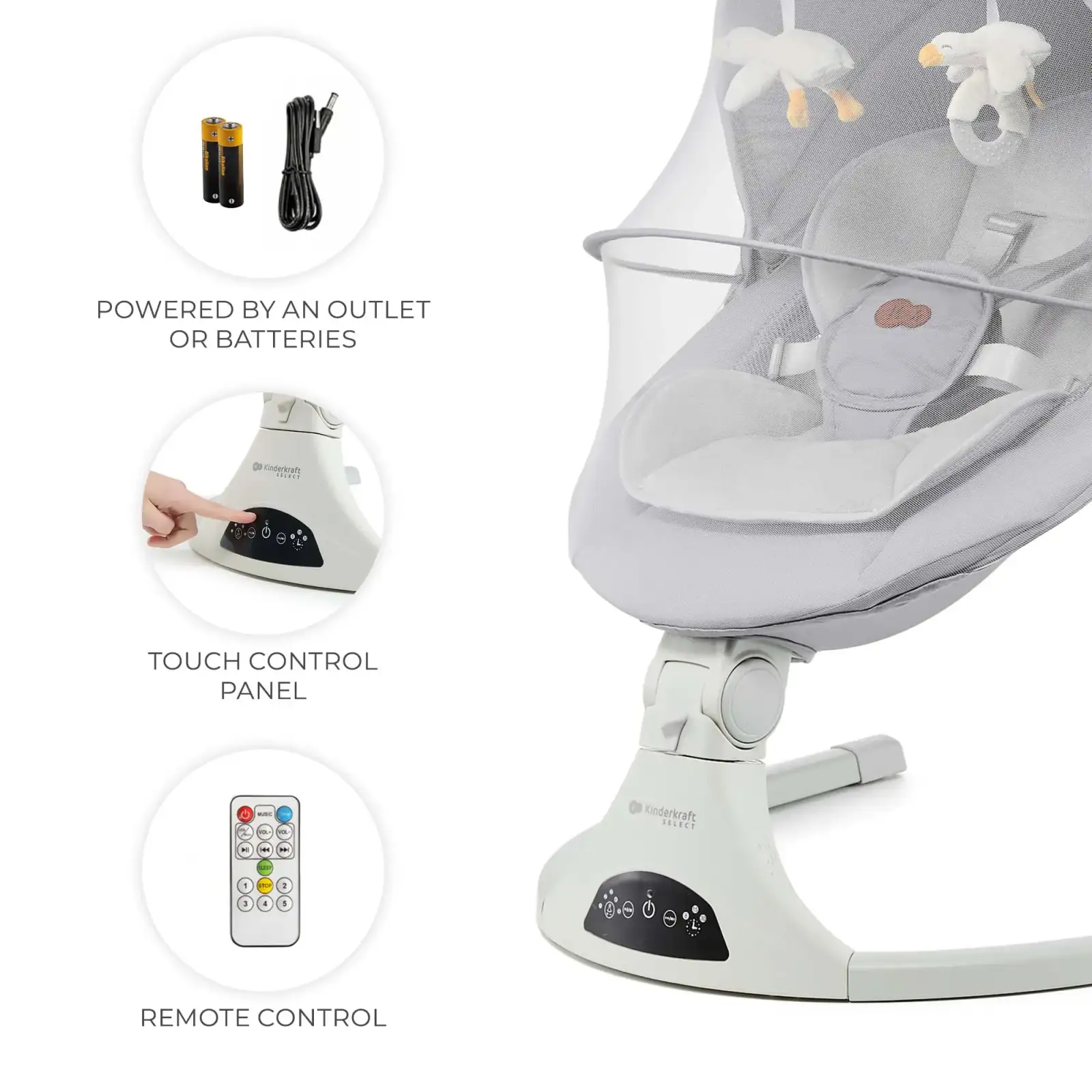 Крісло-гойдалка Kinderkraft Tulsy Gray (KBTULS00GRY0000)