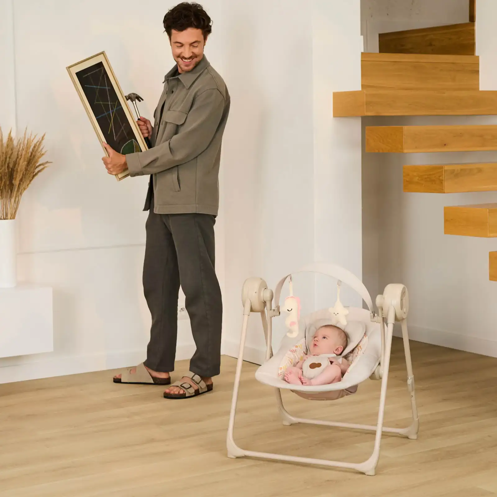 Крісло-гойдалка Kinderkraft Swingee Grey (KBSWIN00GRY0000)