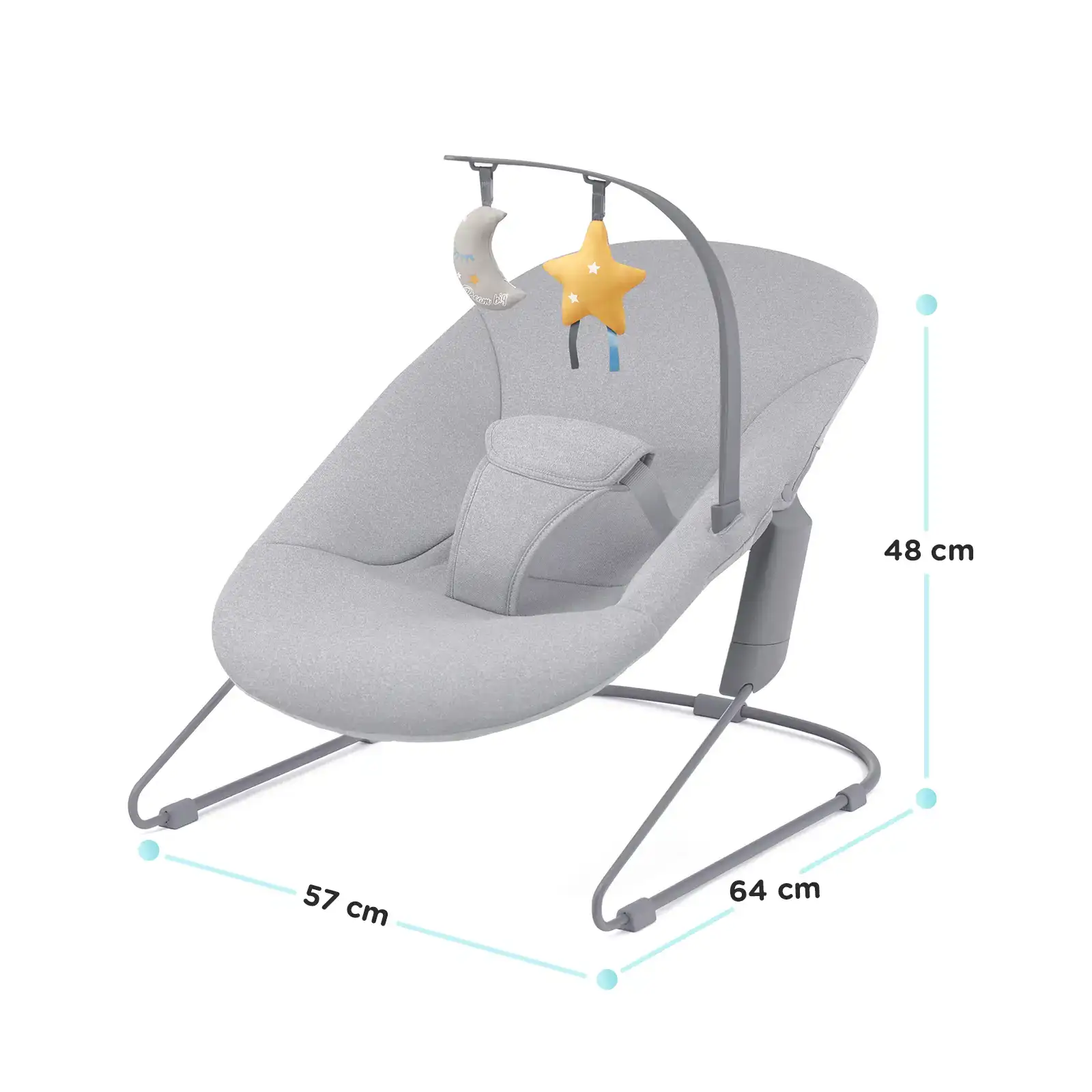 Шезлонг-качалка Kinderkraft Calmee Grey (KBCALM00GRY0000)