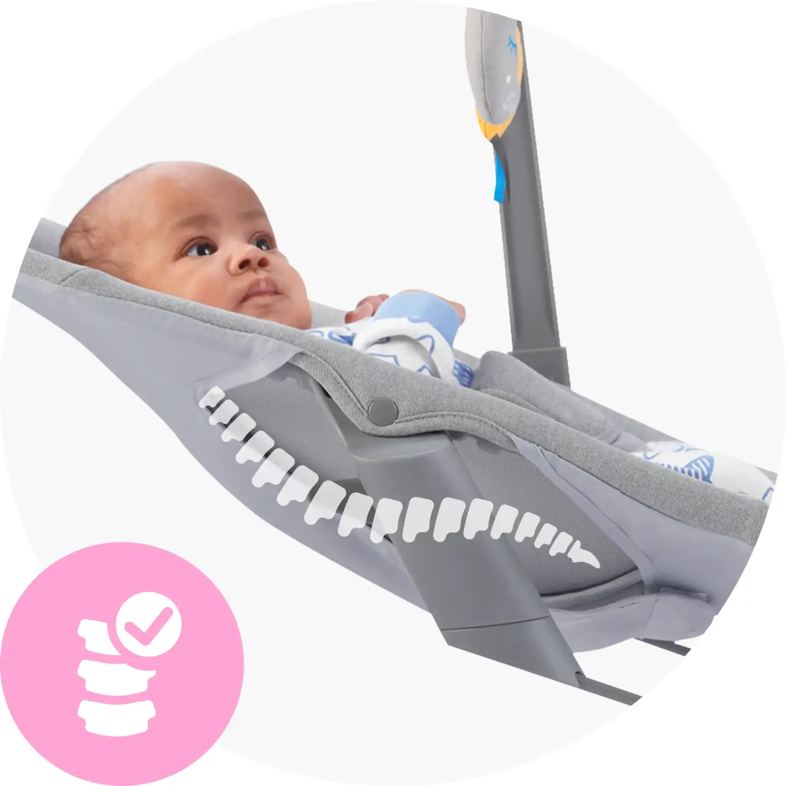 Шезлонг-качалка Kinderkraft Calmee Grey (KBCALM00GRY0000)