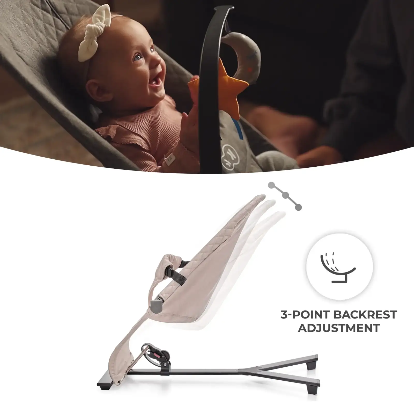 Шезлонг-гойдалка Kinderkraft Mimi Beige (KBMIMI00BEG0000)