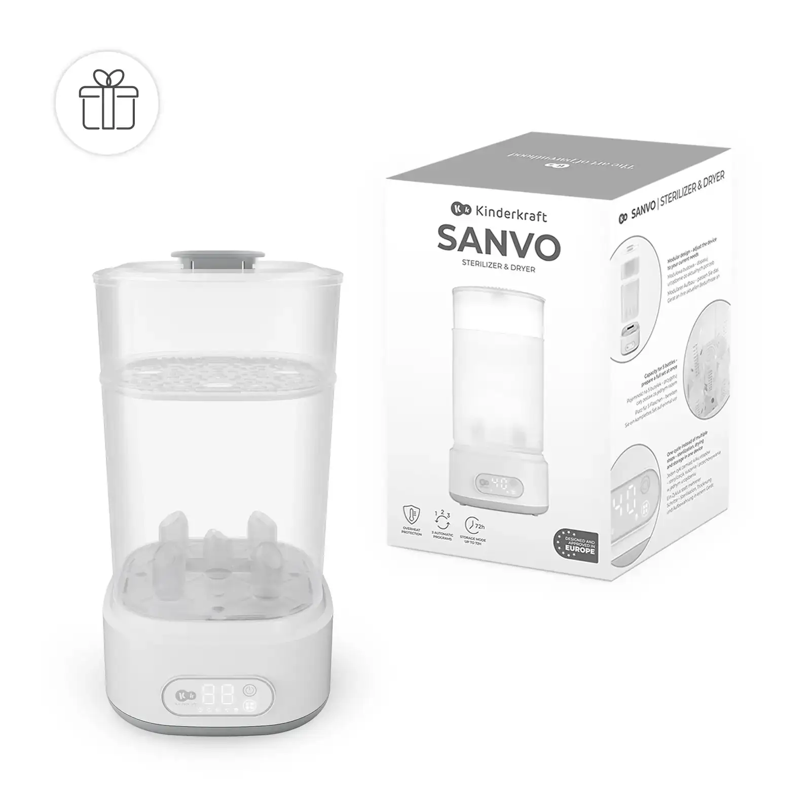 Стерилизатор-сушилка Kinderkraft Sanvo (KESANV00WHT0000)