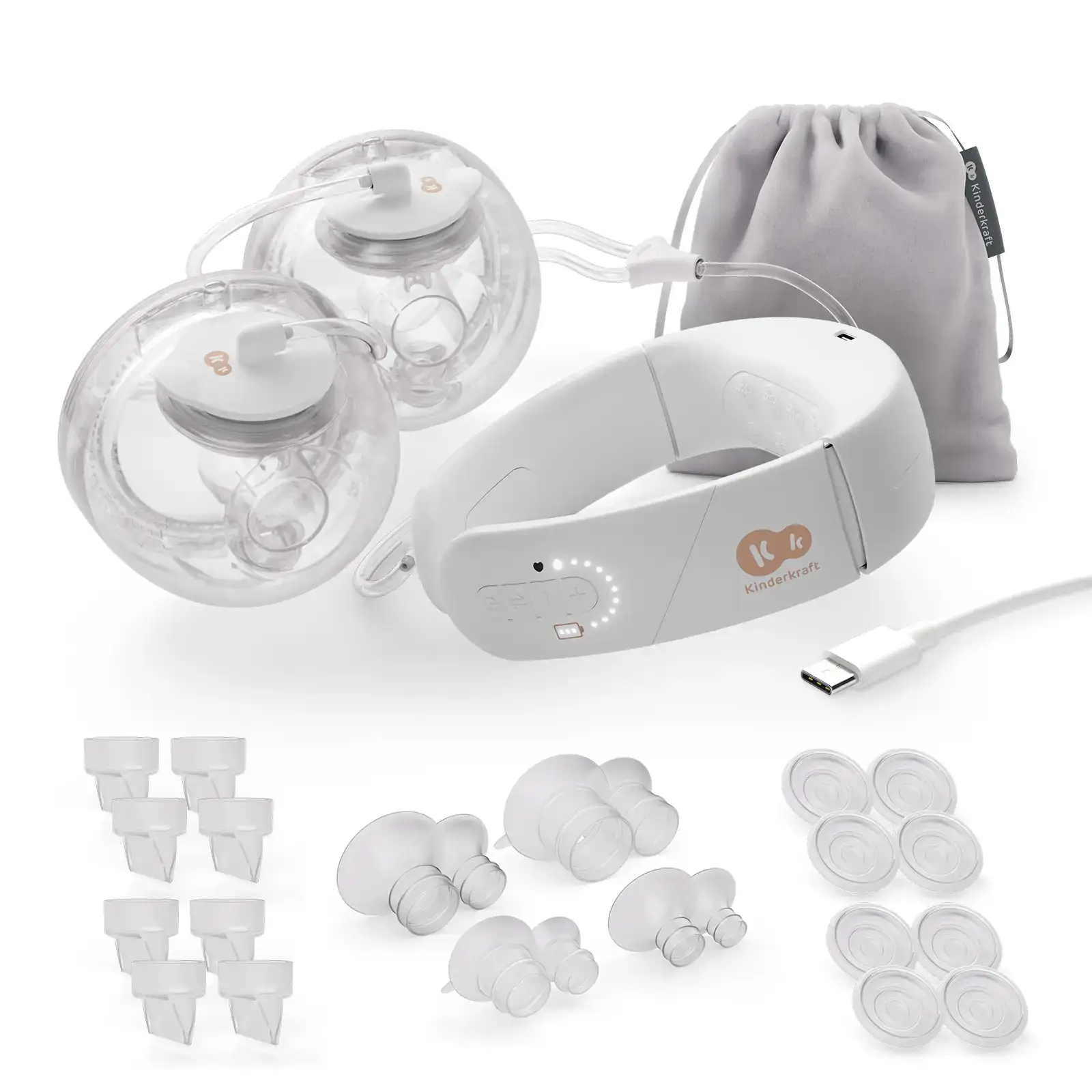 Двойной электрический молокоотсос Kinderkraft GentleNest (KEGENE00GLD0000)