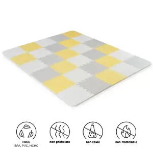 Коврик-пазл Kinderkraft Luno Yellow, 30 элементов (KKMLUNOYEL0000)