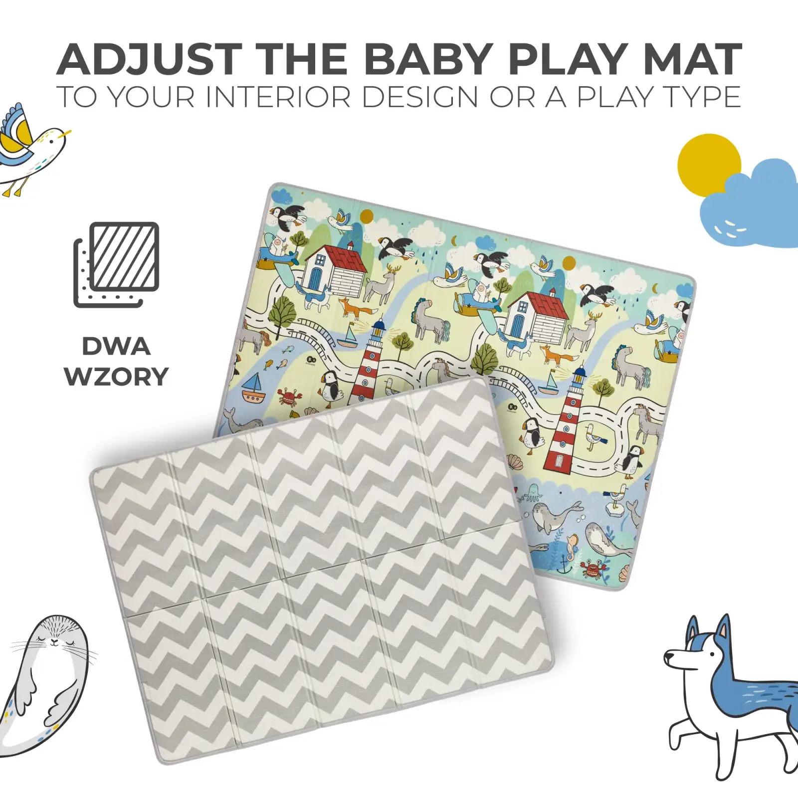 Двусторонний коврик Kinderkraft Matty 2 (KPMATT200000000)