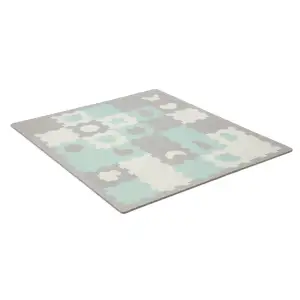 Килимок-пазл Kinderkraft Luno Shapes Mint, 30 елементів (KPLUSH00MIN0000)