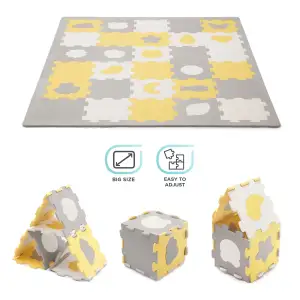 Килимок-пазл Kinderkraft Luno Shapes Yellow, 30 елементів (KPLUSH00YEL0000)