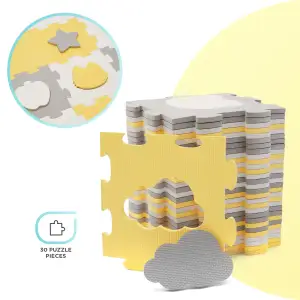 Килимок-пазл Kinderkraft Luno Shapes Yellow, 30 елементів (KPLUSH00YEL0000)