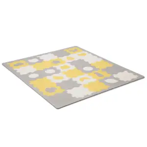 Килимок-пазл Kinderkraft Luno Shapes Yellow, 30 елементів (KPLUSH00YEL0000)