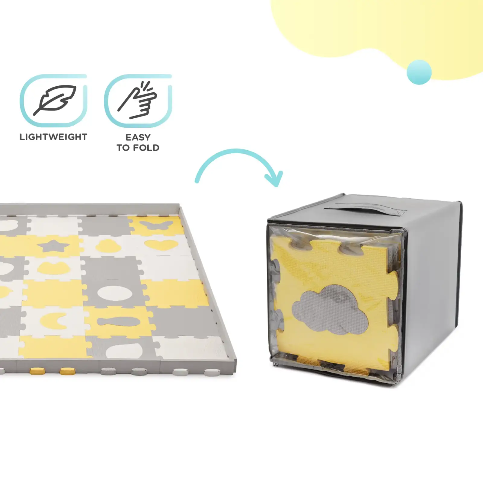 Килимок-пазл Kinderkraft Luno Shapes Yellow, 30 елементів (KPLUSH00YEL0000)