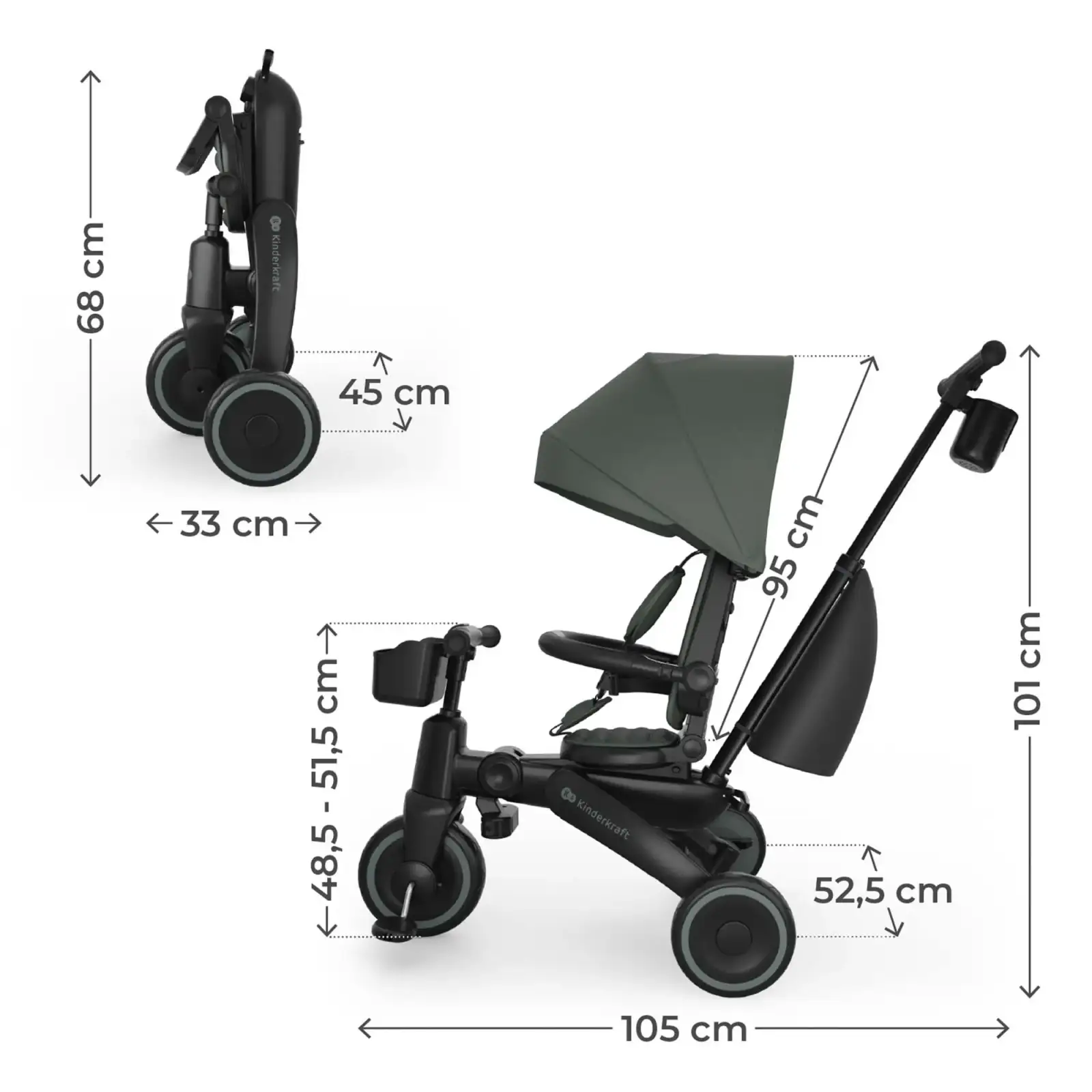 Трехколесный велосипед Kinderkraft Jazz 3 Green (KRJAZZ03GRE0000) UA