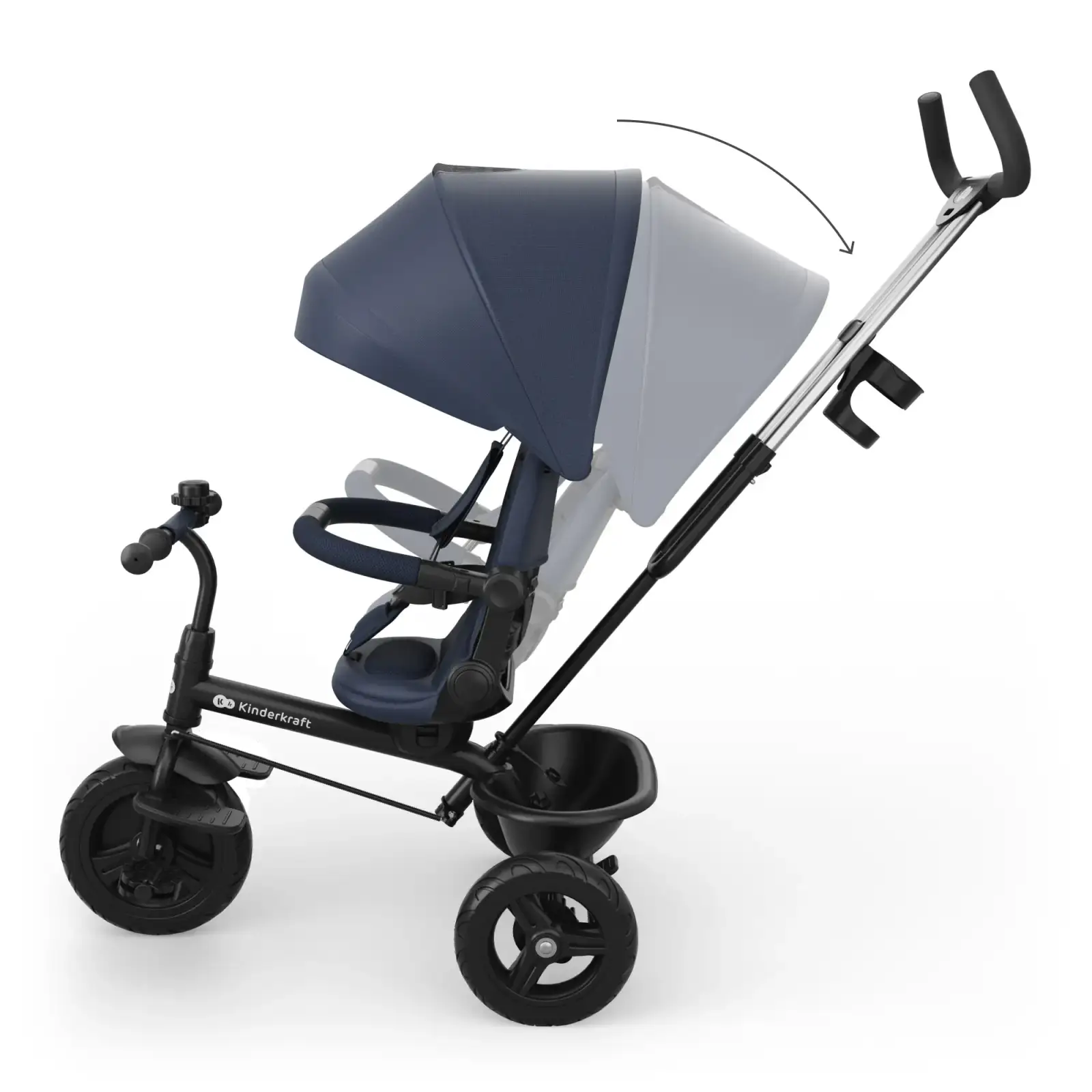Триколісний велосипед Kinderkraft Aston 2 Plus Navy (KRASTO02NAVPL00)