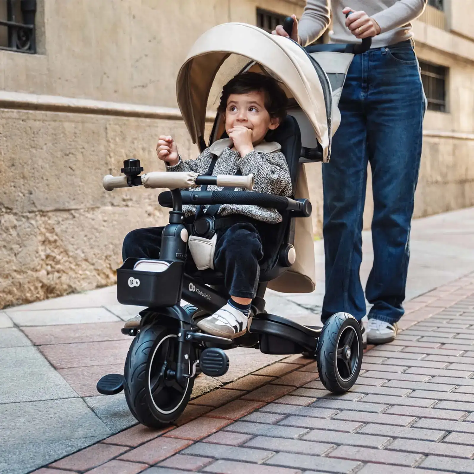 Триколісний велосипед Kinderkraft Spinstep 2 Plus Beige (KRSPST02BEGPL00) UA