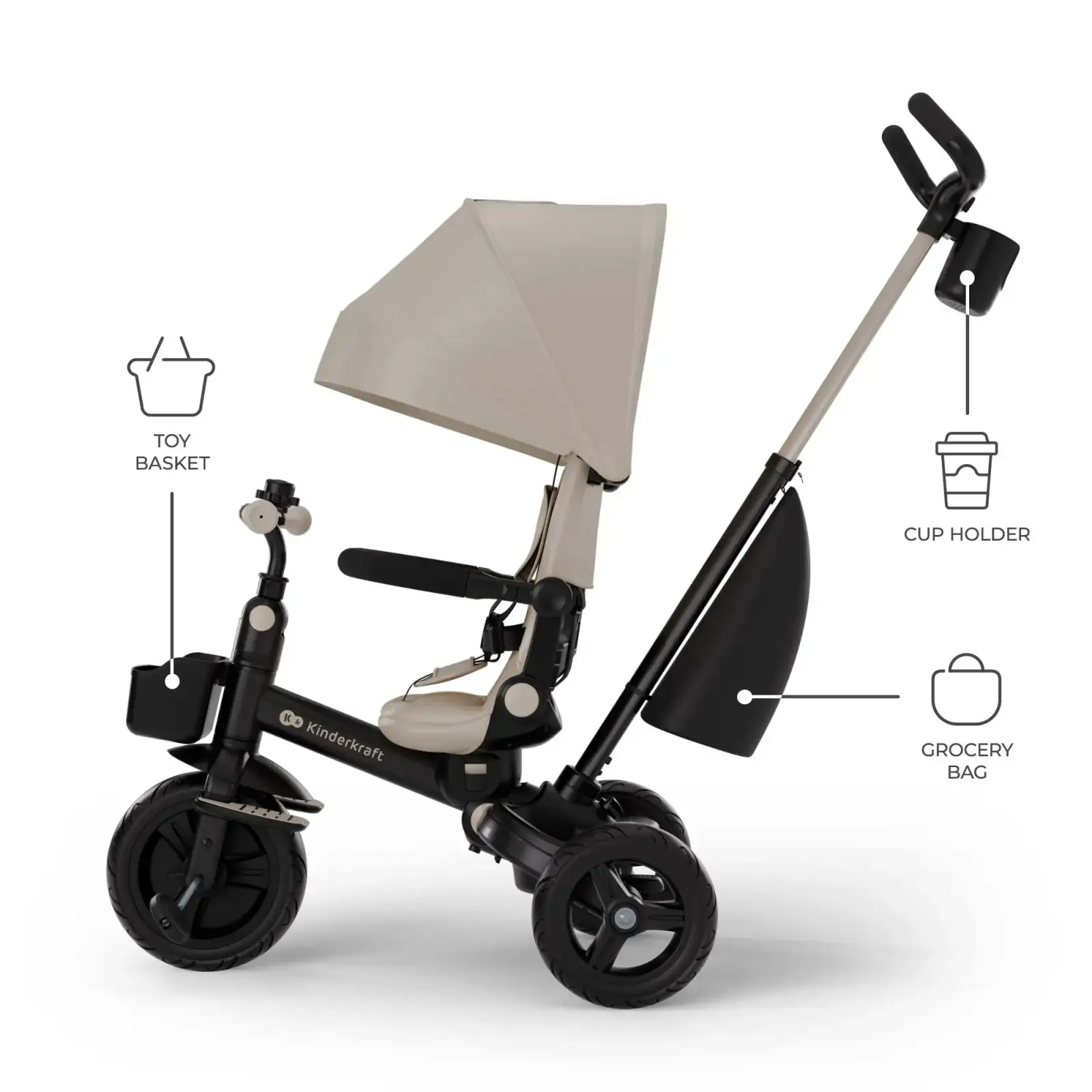Трехколесный велосипед Kinderkraft Aveo 2 Plus Beige (KRAVEO02BEG0000) UA