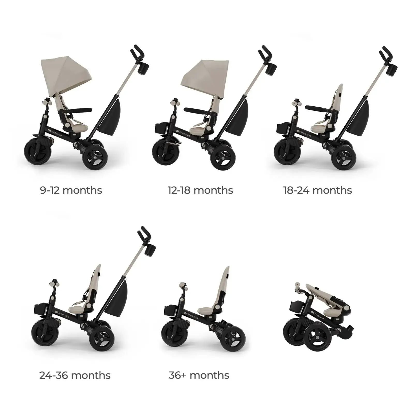 Трехколесный велосипед Kinderkraft Aveo 2 Plus Beige (KRAVEO02BEG0000) UA