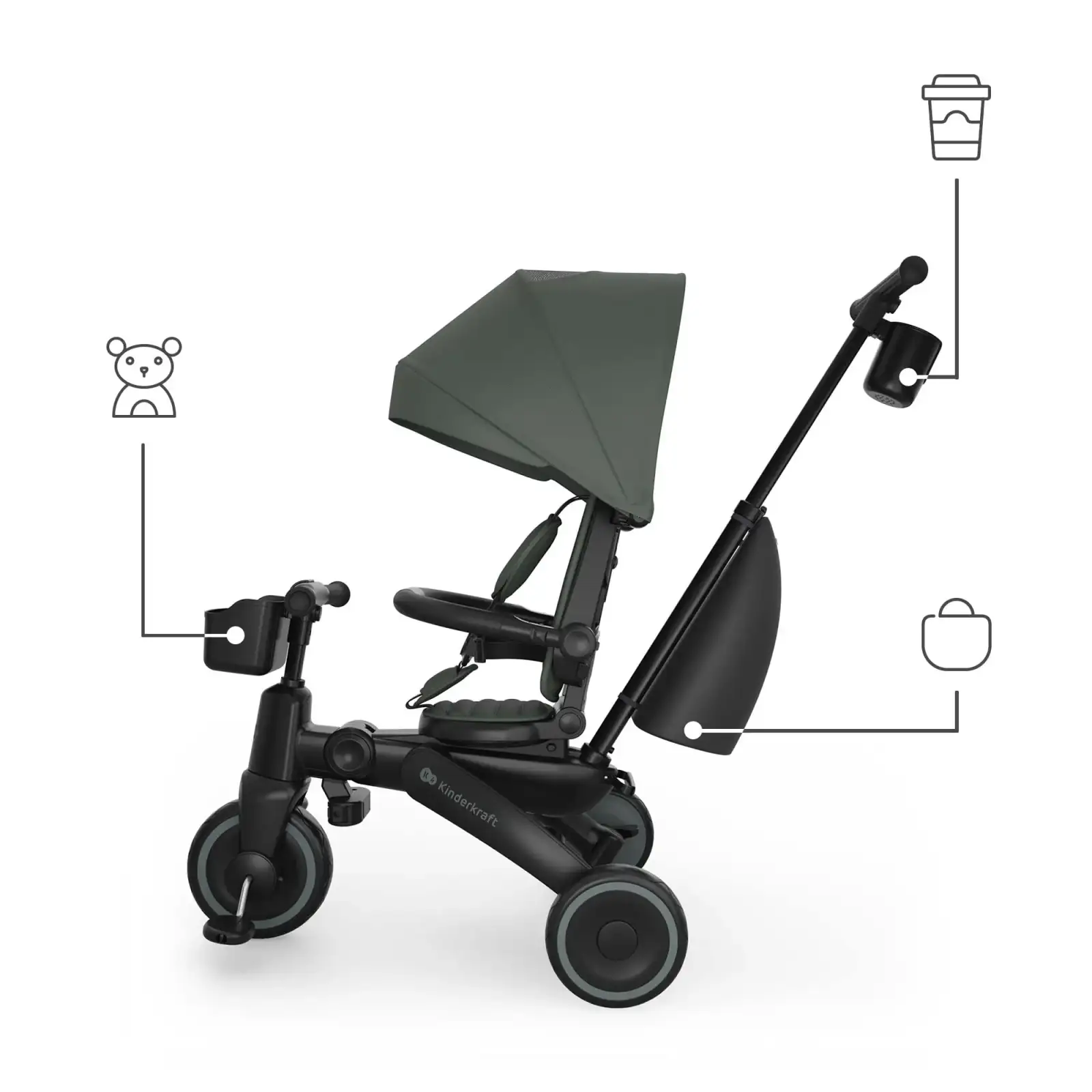 Трехколесный велосипед Kinderkraft Jazz 3 Green (KRJAZZ03GRE0000) UA